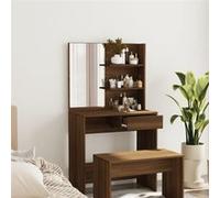 Coiffeuse avec miroir Chêne marron 74,5x40x141 cm chêne marron G