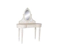 Coiffeuse avec miroir en manguier/MDF coloris beige - Longueur 114 x Profondeur 44 x Hauteur 141 cm -PEGANE- Beige