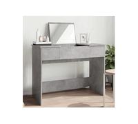 vidaXL Coiffeuse avec miroir gris béton 100x45x76 cm, table de maquillage, table à bijoux, coiffeuse avec miroir, coiffeuse 840698 Gris G