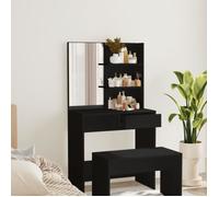 Vidaxl Coiffeuse Avec Miroir Noir 74,5x40x141 Cm Multicolore