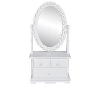 vidaXL Coiffeuse avec miroir ovale pivotant en MDF