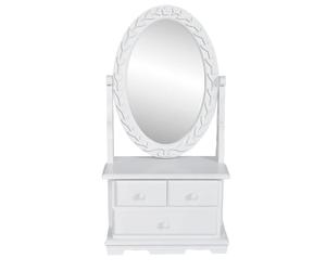 Coiffeuse avec Miroir Pivotant Table de Maquillage MDF Commode Buffet vidaXL
