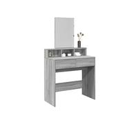 vidaXL Coiffeuse avec miroir Sonoma Gris 80x41x144,5 cm – Table de maquillage