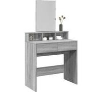 vidaXL Coiffeuse avec Miroir Sonoma Gris 80x41x144,5 cm, Table de Maquillage, Coiffeuse de Chambre à Coucher, Coiffeuse avec Miroir