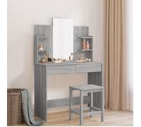 vidaXL Coiffeuse avec miroir Sonoma gris 96x39x142 cm