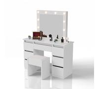 Coiffeuse avec miroir Talea Blanc