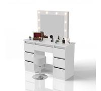 Coiffeuse avec miroir Talea Blanc