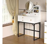 Coiffeuse avec miroir Tiroir Maquillage Coiffeuse blanche