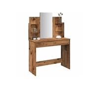 vidaXL Coiffeuse avec miroir vieux bois 96x39x142 cm Marron G