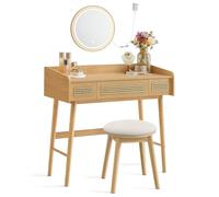 Coiffeuse Avec Tabouret De Maquillage Beige Beige