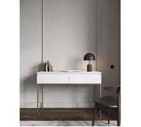 Coiffeuse avec tiroirs - BEMMI - blanc - avec pieds dorés