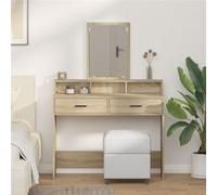 vidaXL Table de toilette Chêne Sonoma 100 x 41 x 140 cm – tiroir, USB intégré, design rectangulaire