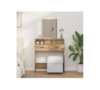 Coiffeuse Vidaxl Avec Tiroirs En Chêne Artisan, 79x41x140 Cm