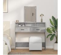 vidaXL Coiffeuse avec tiroirs 100x41x140 cm Gris béton G