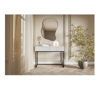 Selsey Veldio Coiffeuse avec 2 tiroirs et Pieds Noirs Blanc 110 cm