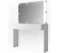 Vicco coiffeuse Azur blanche brillante avec LED