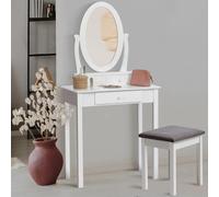 Coiffeuse Betty Avec Miroir Et Tabouret Blanc