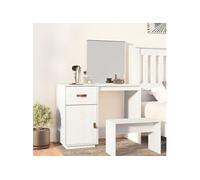 Vidaxl Coiffeuse Blanc 95x50x134 Cm Bois De Pin Massif Blanc