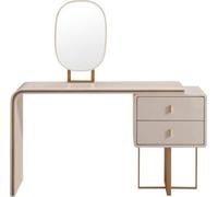 Coiffeuse blanche Meuble de chambre à coucher Commode d'appoint Miroir 2pcs Console