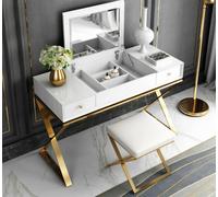 Coiffeuse blanche moderne pour chambre à coucher avec tiroirs Meubles en bois