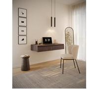 Coiffeuse bureau avec 2 tiroirs - BEMMI - 120 cm - noyer du Wisconsin