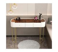 coiffeuse Bureau de vanité Simple et moderne avec 2 tiroirs, bureau d'écriture en verre, Table de maquillage blanche for le bureau à domicile, la chambre à coucher marchand de vanité(Grand)