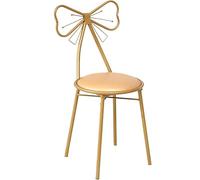 Coiffeuse Chaise De Maquillage Ménage Or Fer Art Chaise De Salle à Manger PU Cuir Fauteuil De Loisirs Ms Dressing Chair Manucure Tabouret Décoration Meubles, Goldpuleather
