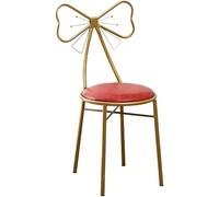 Coiffeuse Chaise De Maquillage Ménage Or Fer Art Chaise De Salle à Manger PU Cuir Fauteuil De Loisirs Ms Dressing Chair Manucure Tabouret Décoration Meubles, Redpuleather