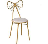 Coiffeuse Chaise De Maquillage Ménage Or Fer Art Chaise De Salle à Manger PU Cuir Fauteuil De Loisirs Ms Dressing Chair Manucure Tabouret Décoration Meubles, Silvergreypuleather