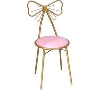 Coiffeuse Chaise De Maquillage Ménage Or Fer Art Chaise De Salle à Manger PU Cuir Fauteuil De Loisirs Ms Dressing Chair Manucure Tabouret Décoration Meubles, Pinkpuleather
