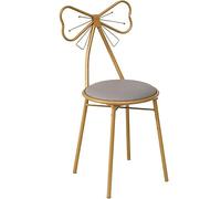 Coiffeuse Chaise De Maquillage Ménage Or Fer Art Chaise De Salle à Manger PU Cuir Fauteuil De Loisirs Ms Dressing Chair Manucure Tabouret Décoration Meubles, Greypuleather