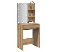vidaXL Coiffeuse Chêne artisanal LED RVB – 1 tiroir – 60 x 40 x 140 cm