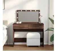 Coiffeuse avec LED chêne marron 100x40x120 cm