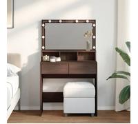 vidaXL Kaptafel met LED 80x41x134,5 cm bruin eikenkleurig848191 Marron G