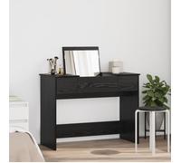 Coiffeuse - Chêne noir - 100x45x76 cm - 2 tiroirs - Miroir inclus