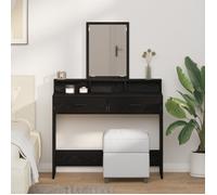 Table De Maquillage Vidaxl Avec Tiroirs En Chêne Noir 100x41x140 Cm Noir