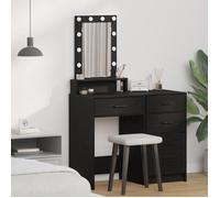 Coiffeuse Vidaxl Avec Des Lumières Led En Chêne Noir 50x41x140 Cm Noir