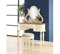 Coiffeuse classique Miroir Console de luxe Tabouret Table de maquillage Campagne Nouveau
