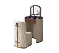 Coiffeuse Commode Chambre à Coucher Miroir de Maquillage Rond Commode Moderne Petit Appartement Bureau Table Chevet multifonctionnelle Table de Maquillage