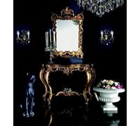 Coiffeuse Console Tables de maquillage Consoles Secrétaire Miroir Baroque Or
