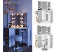 Coiffeuse d’angle Vicco Arielle table de maquillage coiffeuse blanc sonoma
