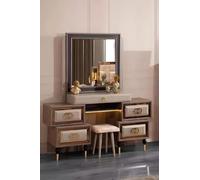 Coiffeuse de luxe Console de maquillage Console en bois beige