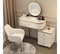 Coiffeuse de maquillage à DEL avec contrôle tactile, miroir réglable en 3 couleurs, 120 cm, avec tiroirs et tabouret rembourré, idéale pour la maison et la beauté