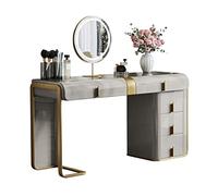 Coiffeuse de maquillage avec armoire de rangement simple avec tiroirs et miroir éclairé, idéale pour les meubles de chambre à coucher, bureau de maquillage élégant pour femme