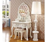 Coiffeuse de maquillage de style européen avec tabouret, élégante coiffeuse pour chambre à coucher, design rural français, parfait pour les femmes et les filles dans les petits appartements (taille