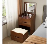 Coiffeuse de maquillage lumineuse avec tabouret - Table de maquillage élégante 48 x 40 x 80 cm - Coiffeuse moderne pour chambre à coucher, station de beauté avec lumières DEL élégante et fonctionnelle