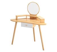 Coiffeuse de maquillage moderne avec 1 tiroir, coiffeuse d'angle élégante pour la maison et la chambre à coucher, pour les amateurs de maquillage, bureau de coiffure en bois