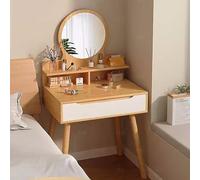 Coiffeuse de maquillage moderne avec miroir, coiffeuse vintage pour filles, 2 tiroirs, meubles de chambre à coucher, bureau élégant avec rangement, design compact