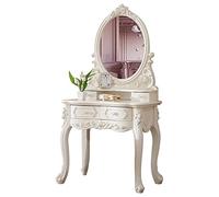Coiffeuse de Maquillage pour Chambre à Coucher, Coiffeuse Style Européen Coiffeuse Chambre à Coucher Français Simple Princesse Rurale Petit Appartement pour Femmes Filles