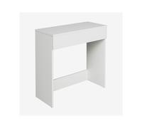 Coiffeuse de qualité supérieure avec grand tiroir - Commode avec beaucoup d'espace de rangement et système Push to Open - Table cosmétique avec tiroir (blanc mat)